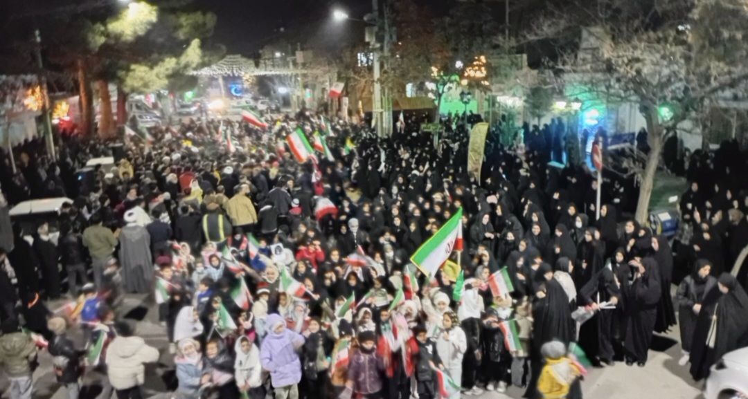 راهپیمایی مردم باخرز برای خونخواهی شهیدان و رهبر انقلاب اسلامی