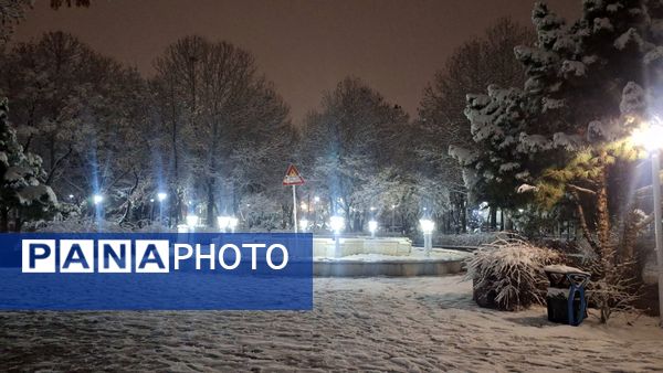 پارک‌های شهر مشهد در آغوش برف