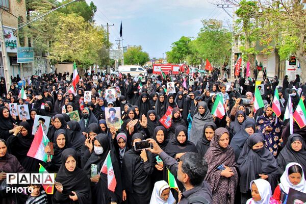 حضور پرشور مردم انقلابی شهرستان منوجان در راهپیمایی روز قدس 