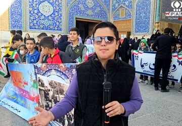 حضور پرشور دانش‌آموزان اصفهانی در راهپیمایی ۱۳ آبان