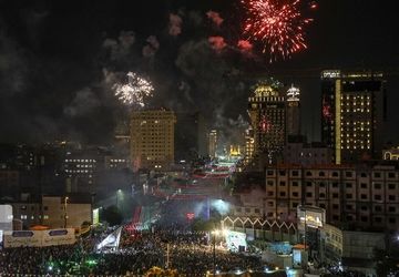 طنین گلبانگ الله اکبر و نورافشانی آسمان حریم حرم  مطهررضوی 