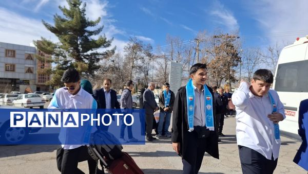 بدرقه دانش‌آموزان پسر عمره‌گذار کهگیلویه و بویراحمد 