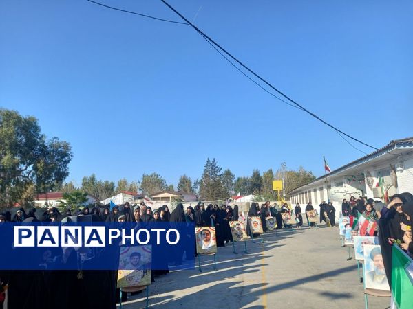 مراسم وداع شهید خوشنام در مدارس بهنمیر