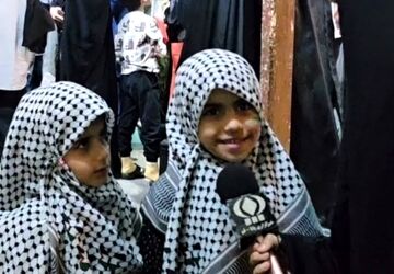 موکب دبیرستان اخوان کریمی قم در چهلمین روز شهادت دانش آموزان میناب