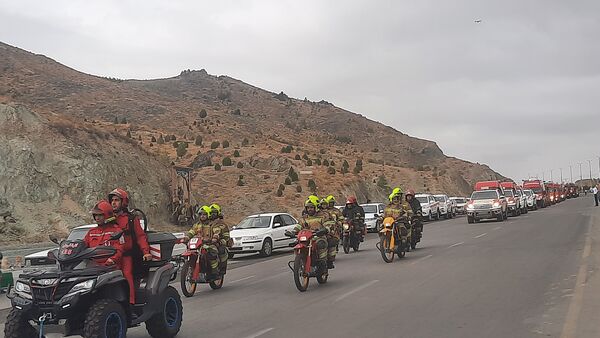 رژه ناوگان خودرویی آتش‌نشانی مشهد 