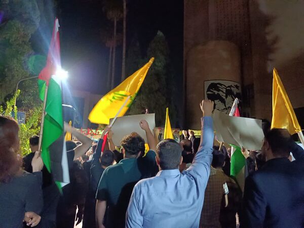 تجمع دانشجویان دانشگاه علوم پزشکی شیراز در محکومیت جنایت رژیم صهیونیستی