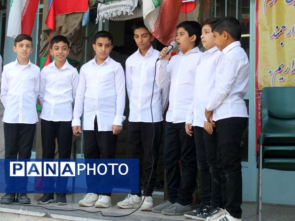 آیین نواختن زنگ ایثار و مقاومت در دبیرستان شاهد معراج