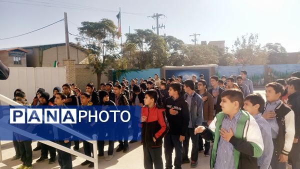 مراسم عزاداری ایام فاطمیه در دبیرستان نمونه مرحوم طاووسی شهرستان خلیل‌آباد 