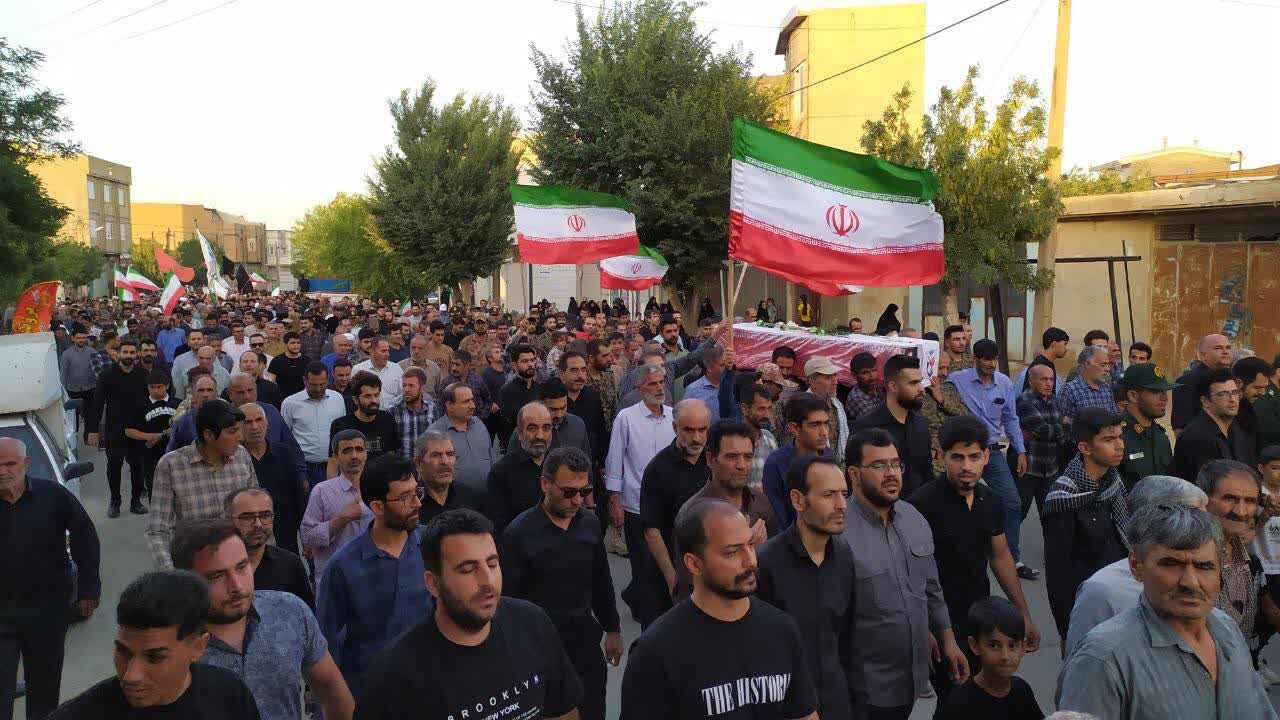 وداعی باشکوه با شهدای حمله تروریستی رژیم صهیونی در شهر جهانی لالجین