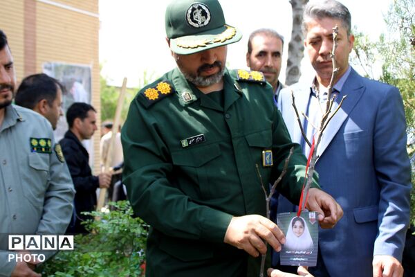 نهال کاری در فاروج به یاد دانش‌آموزان میناب 