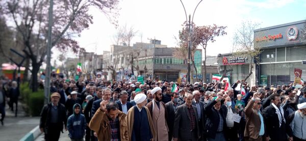 مردم شهرستان چناران با حضور گسترده در راهپیمایی روز قدس
