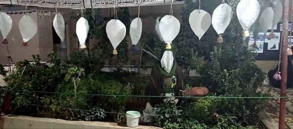 برپایی نمایشگاه در مسیر بهشت در فدافن
