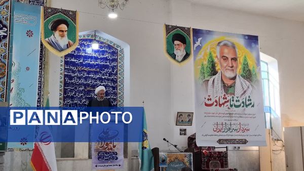 حضور پرشور دانش‌آموزان در مراسم عبادی - سیاسی نماز جمعه شهرستان مروست