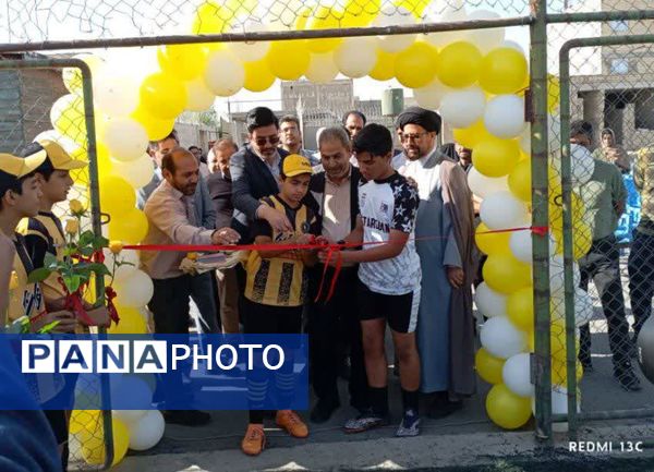 آیین افتتاح زمین چمن مصنوعی ورزشگاه مهر آموزش و پرورش فلاورجان