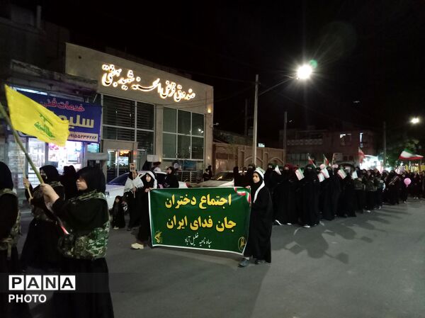 رژه نظامی دختران جان فدای شهرستان خلیل آباد