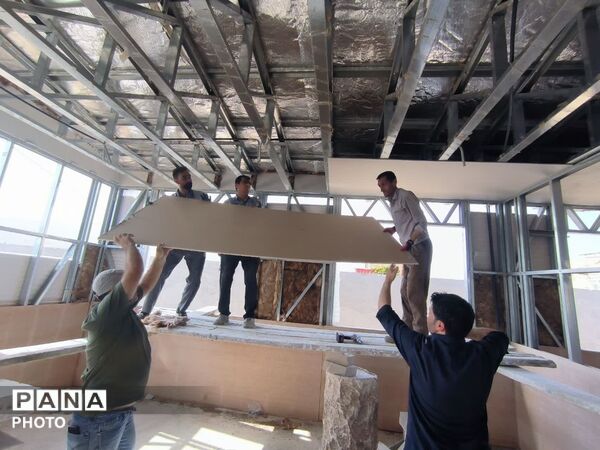 مدرسه شش‌ کلاسه در حال ساخت روستای «قلعه‌نو» کلات به کارگاه بزرگ خدمت تبدیل شد