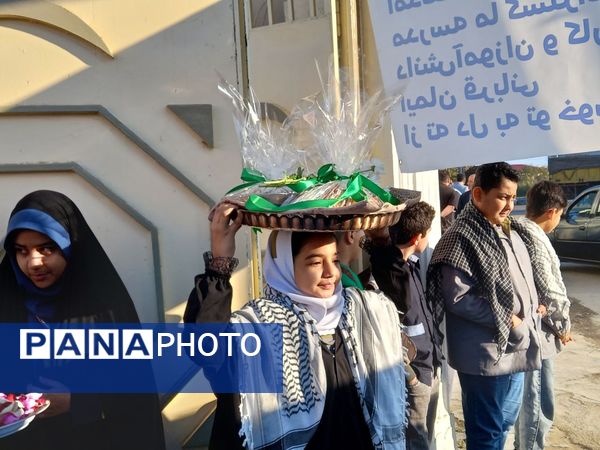 مراسم وداع شهید خوشنام در مدارس بهنمیر