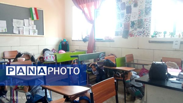 برگزاری مانور زلزله در دبستان شهید سید خلیل رضوی