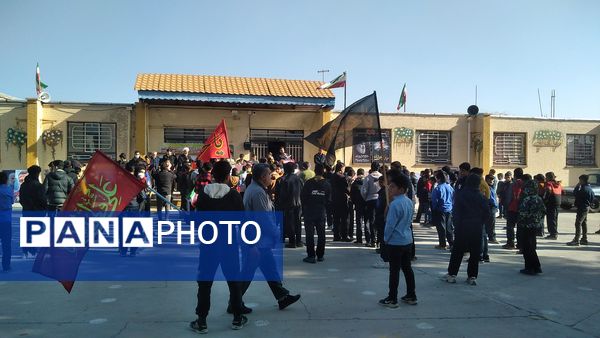 مراسم وداع با شهید گمنام در دبیرستان آیت الله خامنه‌ای شهرستان خلیل‌آباد 