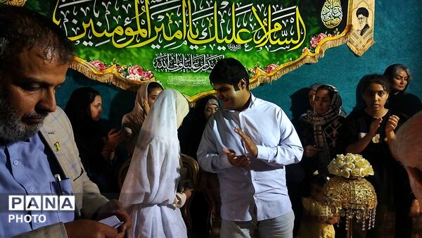مراسم عروسی دو جوان نیشابوری در مهمانی کیلومتری  عید غدیر خم 