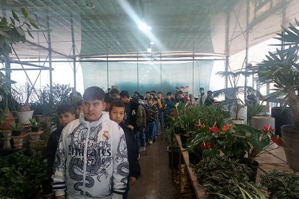 بازدید دانش‌آموزان دبستان شهید سلیمی جهرمی از گلخانه شهرداری کهریزک 