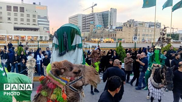 بیرق سیاه عزا در شب اول محرم بر گنبد ملکوتی امام هشتم برافراشته شد