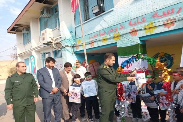 نواختن زنگ هفته بسیج در مدارس شهرستان بهبهان