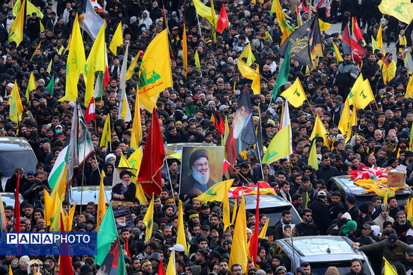 تشییع پیکر شهیدان سیدحسن نصرالله و سیدهاشم صفی الدین