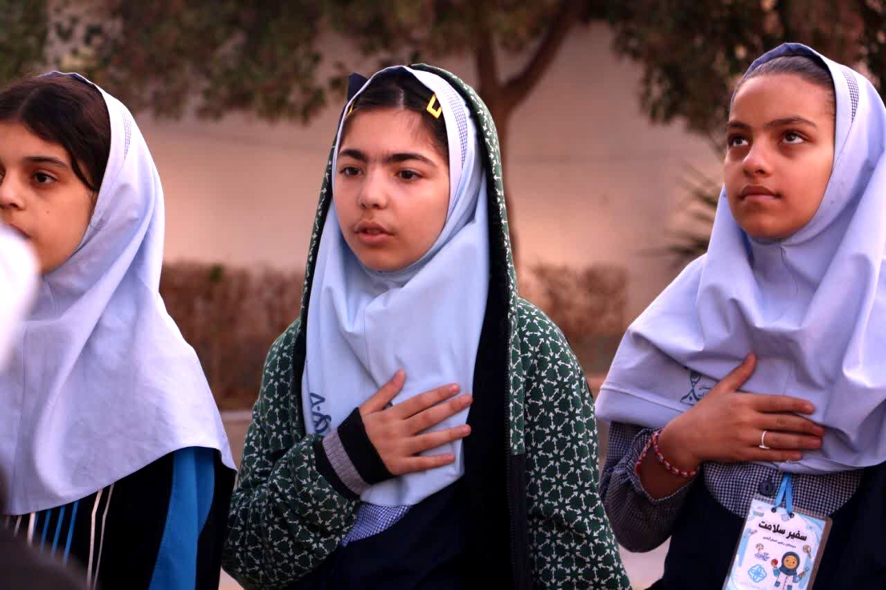 صبحگاه دانش در دبستان رجبی گرگان
