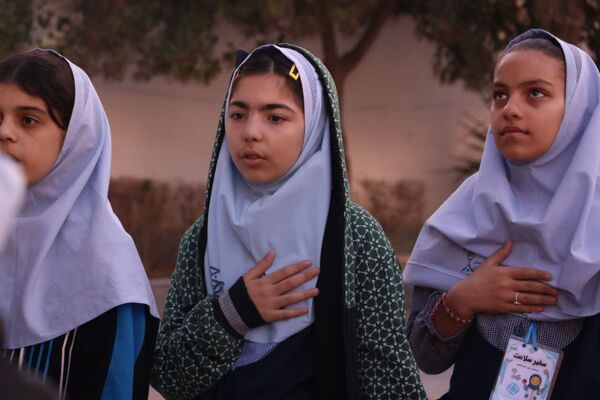 صبحگاه دانش در دبستان رجبی گرگان
