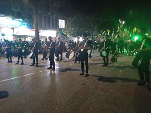 مراسم عزاداری شب عاشورا در خیابان‌های نیشابور 