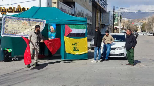 برپایی موکب پذیرایی از تجمع کنندگان جشن پیروزی فلسطین