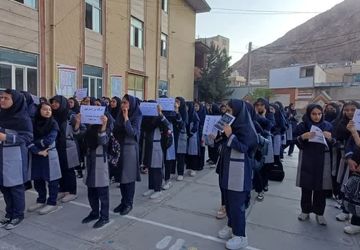 مراسم سوگواری دبیر کل حزب الله لبنان در دبیرستان شهید سمیه خرم‌آباد 