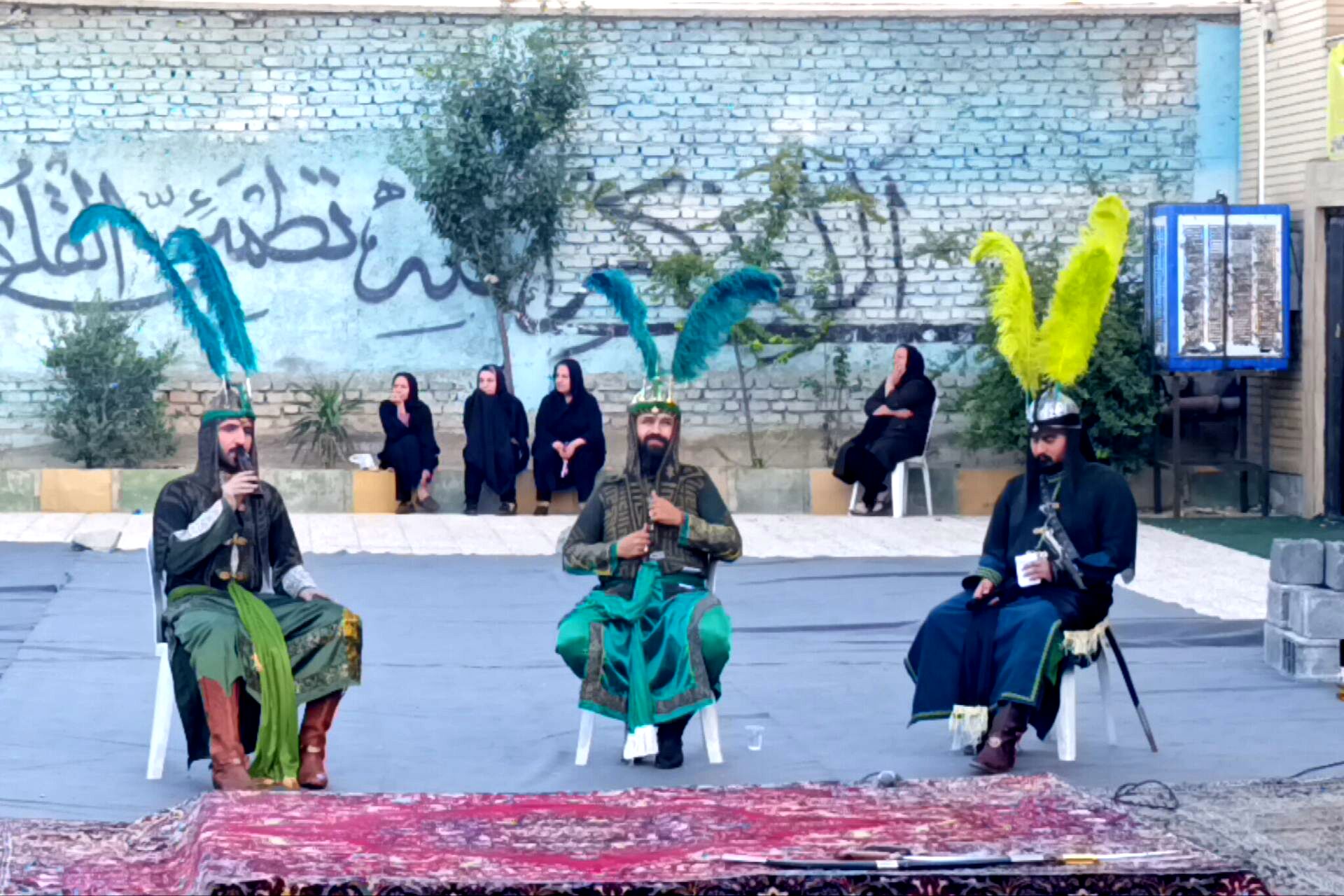مراسم تعزیه‌خوانی در مسجد جامع آبشناسان همراه با حضور عزاداران