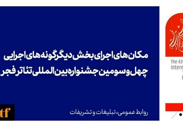 اعلام محل اجرای آثار بخش دیگرگونه‌ها 