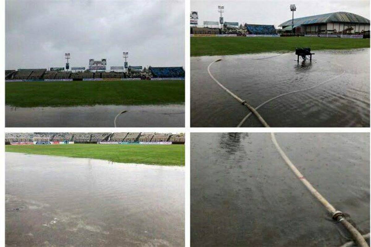 دیدار تیم های فوتبال به دلیل بارندگی لغو شد