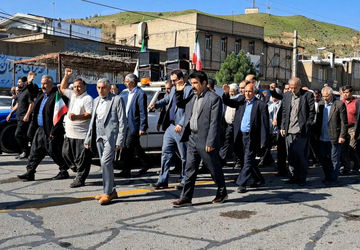 حضور مردم افرینه در راهپیمایی روز قدس