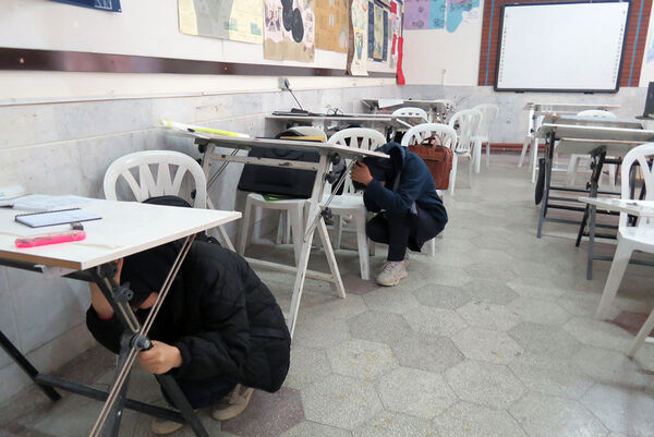 برگزاری مانور زلزله در هنرستان محمودیه شهرستان بجنورد 