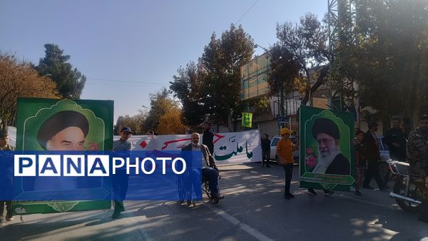 راهپیمایی مردم نیشابور و اعلام حمایت خود از مردم مظلوم عزه و لبنان 