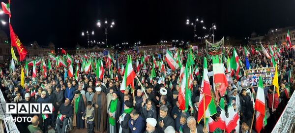 ندای رعدآسای «الله‌اکبر» در بزرگداشت یوم‌الله ۱۲ فروردین، در استان همدان