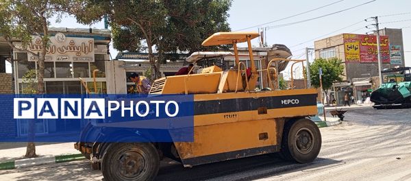 بازسازی آسفالت میدان اصلی شهر تیتکانلو 