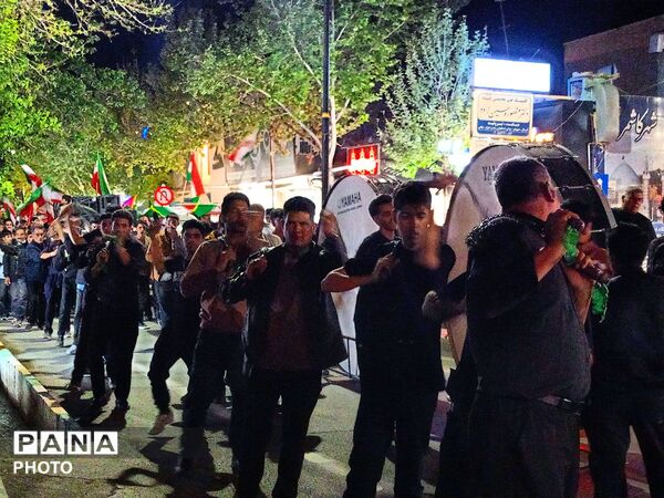 عزاداری هیأت های روستای سعد الدین در مراسم شبانه شهرستان کاشمر