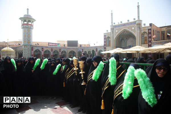 دسته عزاداری خادمان حرم حضرت معصومه(س) در سالروز شهادت امام رضا(ع)