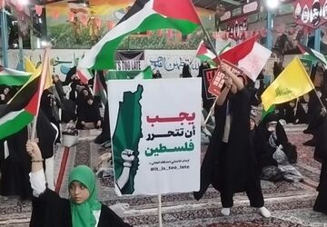 برگزاری اجتماع سراسری فریاد فلسطین در گلستان شهدای اصفهان
