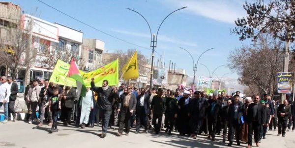 حضور پرشور مردم شهرستان فاروج در راهپیمایی قدس