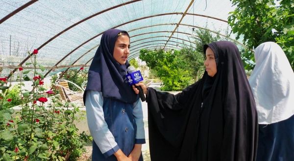 بازدید دانش‌آموزان مدرسه شهید خاقانی از گلخانه پیشه‌وران شیروان