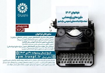 نتایج داوری اولیه طرح‌های پژوهشی نهاد کتابخانه‌های عمومی کشور در سال ۱۴۰۳ مشخص شد