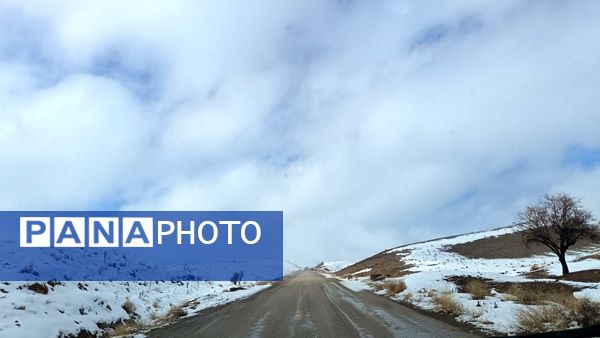 بارش برف زمستانی در روستای برزنون شهرستان نیشابور