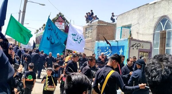 اجرای آیین کهن نخل‌گردانی و بیل‌زنی در روستای فدافن
