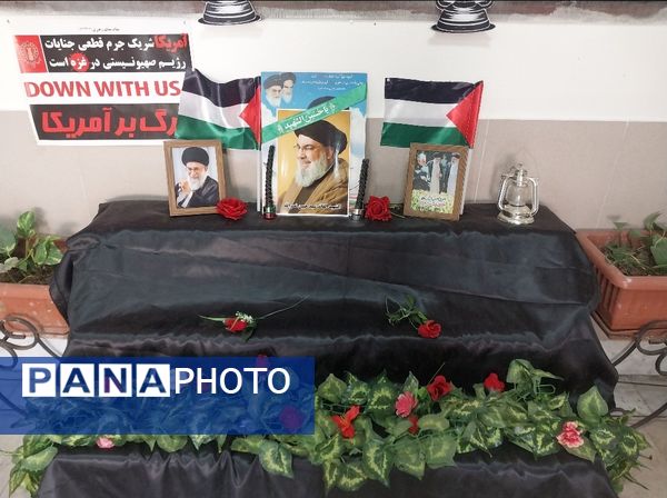 مراسم جشن عاطفه‌ها با یاد و خاطره شهید سید حسن نصرالله در دبیرستان میرزا جعفر سروقد